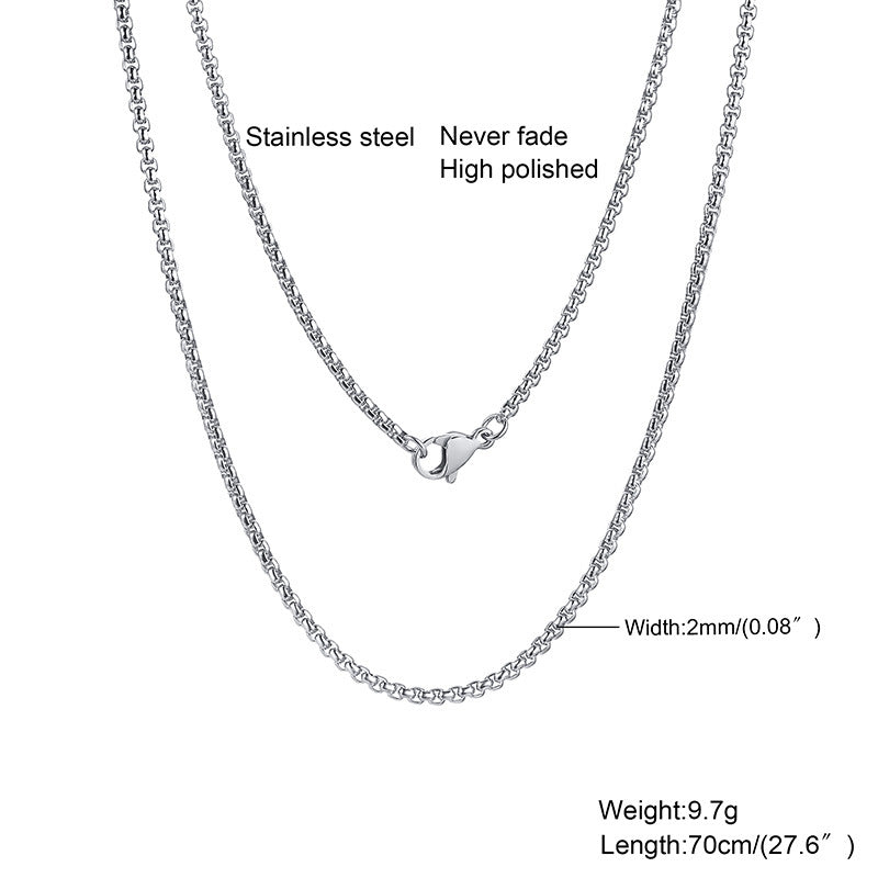 G廠-鈦鋼珍珠鏈配鏈面寬2MM/3MM/4MM/5MM/6MM/7MM吊墜鋼色項鍊「NC-100」25.08-3