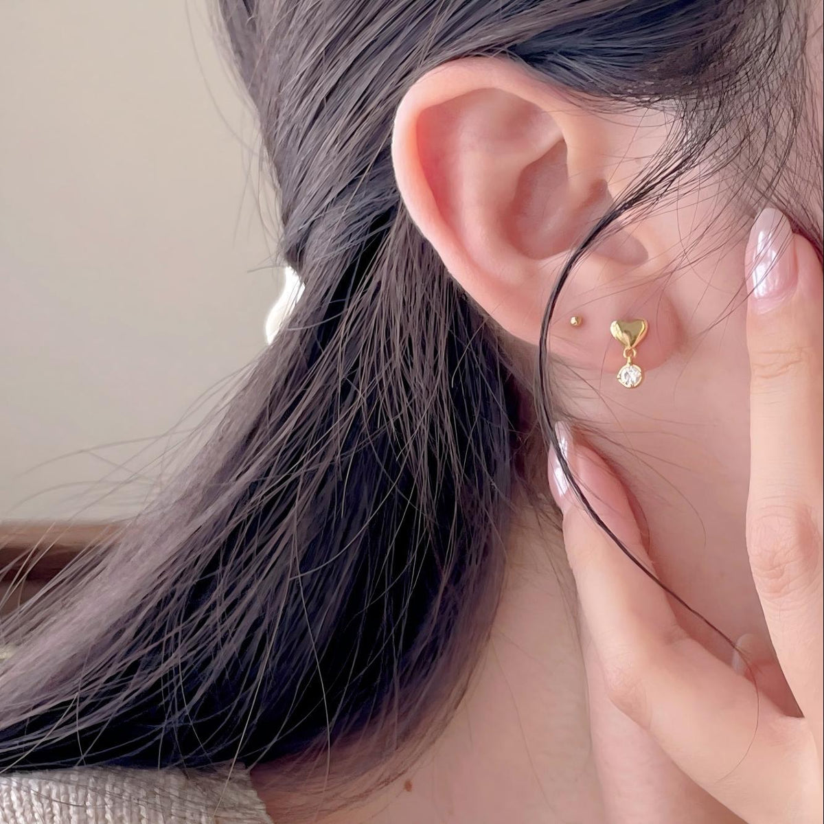 F廠-韓國韓版925純銀愛心鋯石耳釘耳環簡約氣質百搭ins風耳飾「C1421」25.08-3