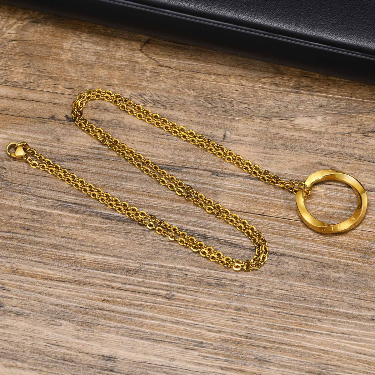 G廠-歐美飾品 不鏽鋼維京盧恩符莫比烏斯吊墜鋼色男項鍊 配飾「PN-1708」25.04-3