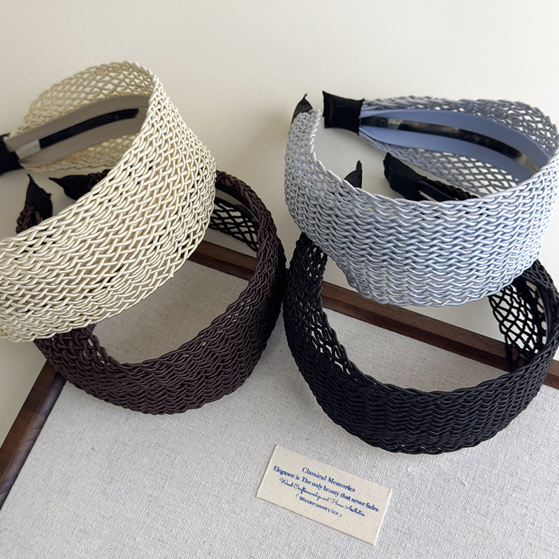 E廠-波西米壓風氣質編織鏤空寬邊髮箍頭飾甜美森系氣質網髮箍髮卡髮飾「27112」25.06-4