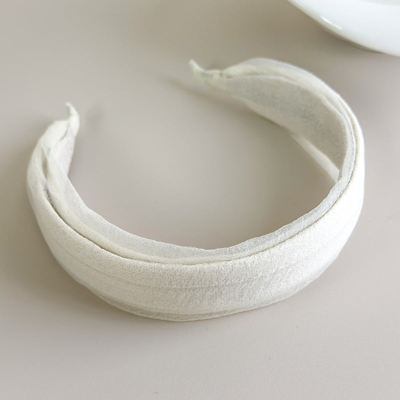 E廠-春夏氛圍感娟紗寬邊髮箍女日常外戴高顱頂洗臉頭箍布藝壓髮卡頭飾「27047」25.06-2