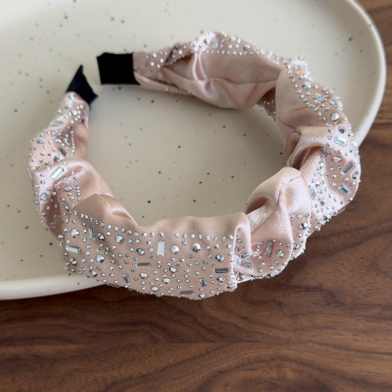 E廠-高級感水鑽大腸圈髮圈扎頭髮馬尾頭繩丸子頭皮筋寬邊水鑽髮箍髮飾「27061」25.06-2