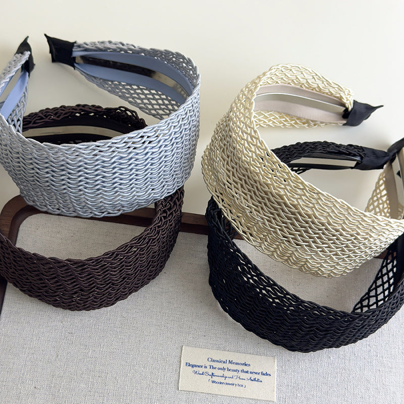 E廠-波西米壓風氣質編織鏤空寬邊髮箍頭飾甜美森系氣質網髮箍髮卡髮飾「27112」25.06-4