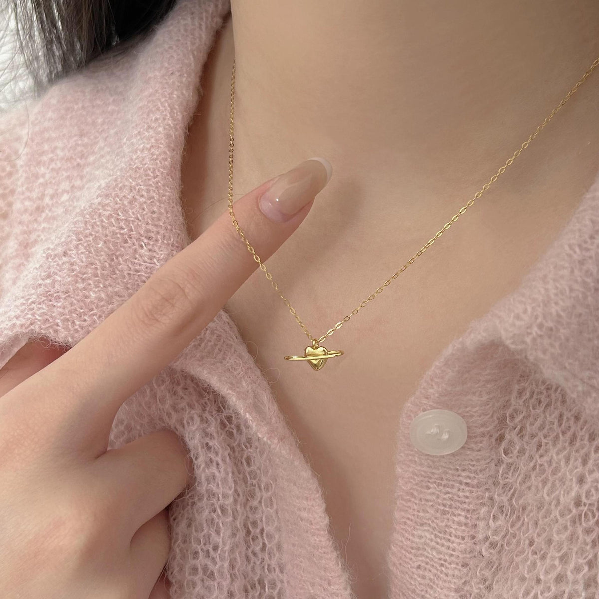 F廠-韓國韓版925愛心項鍊簡約ins網紅簡約小紅書項鍊「B1258」25.05-2