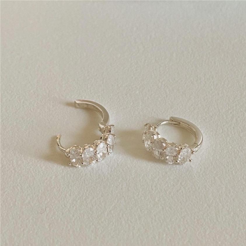 F廠-韓國韓版925純銀鋯石耳釘耳扣女簡約時尚ins風耳環耳飾「C1049」25.07-2