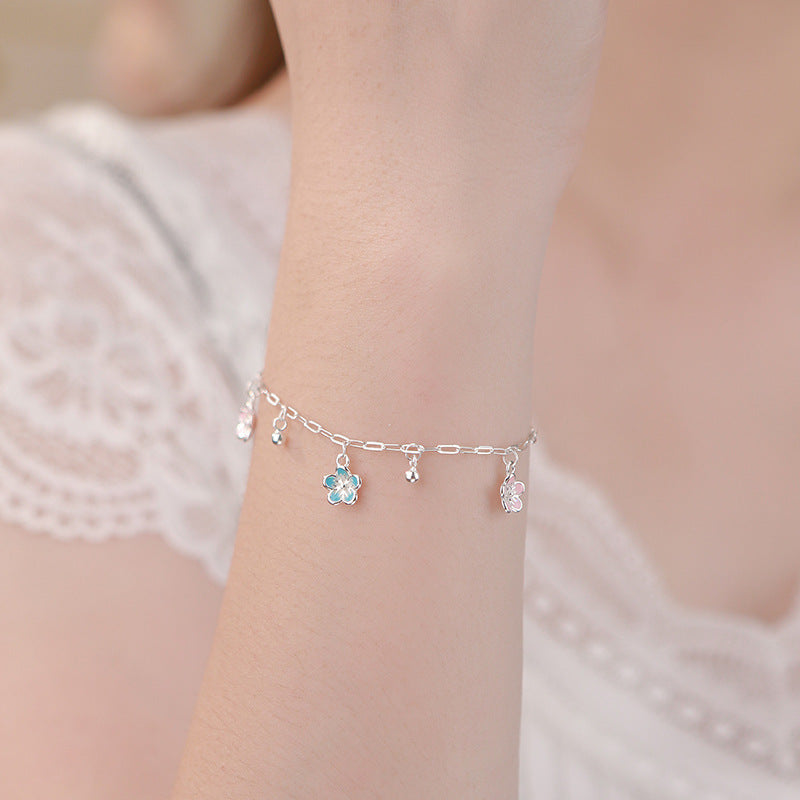 D廠-S999足銀新中式花朵手鍊女文藝氣質小眾日常通勤手飾批發「YC5012SL_2」25.08-5