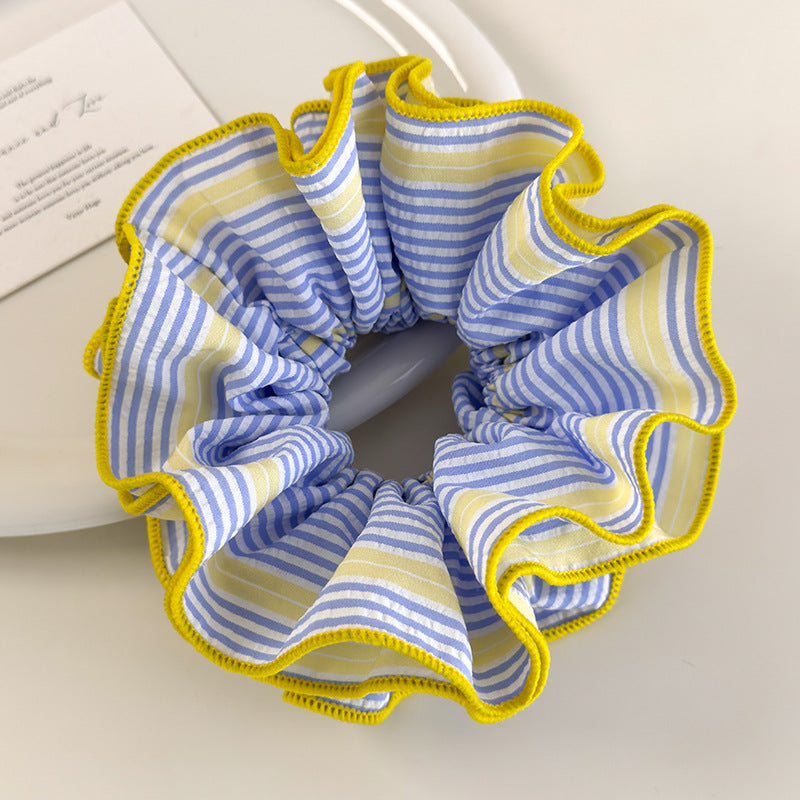 E廠-韓系多巴胺風格彩色多層條紋大腸髮圈頭繩時髦馬尾丸子頭髮繩新款「26919」25.05-3