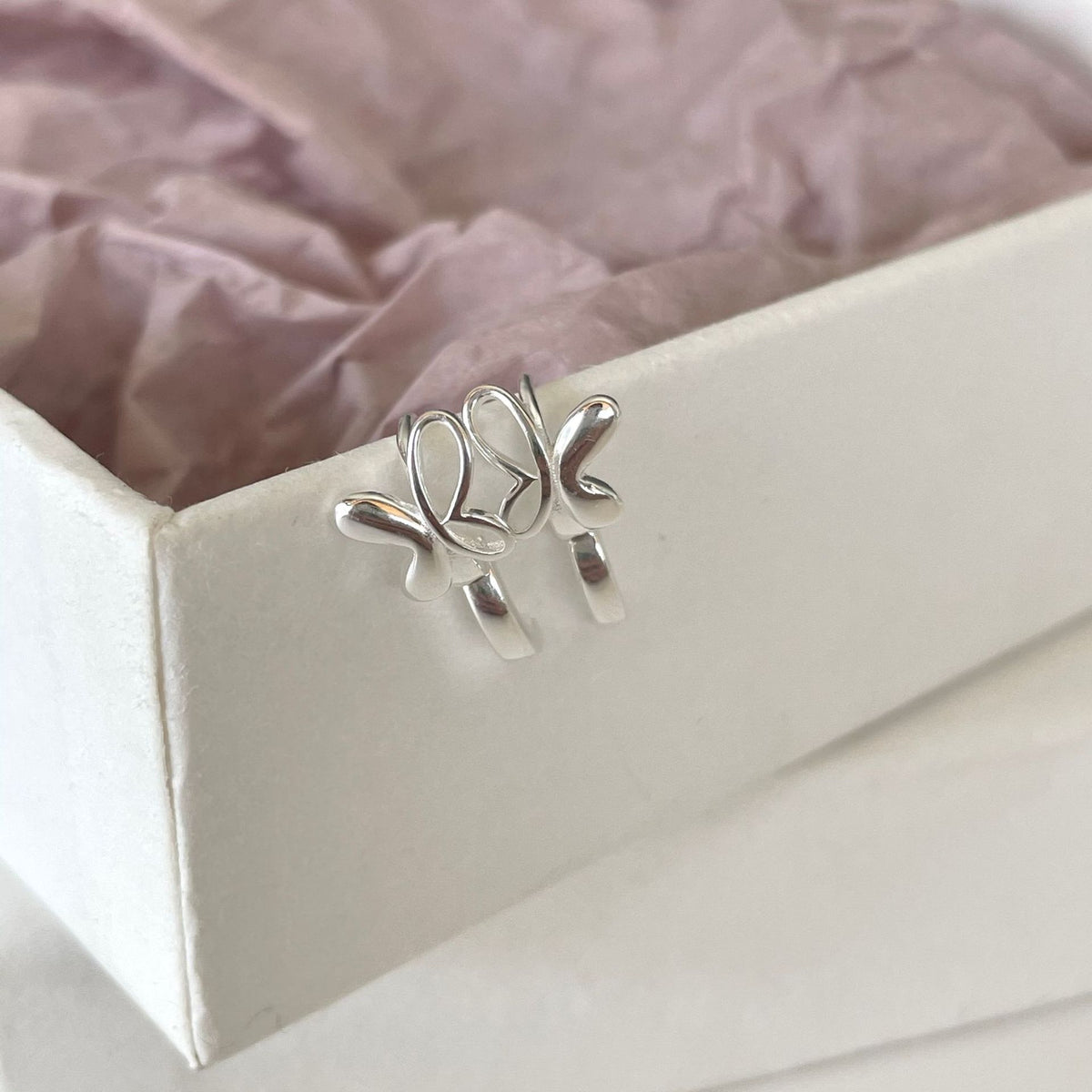 F廠-韓國韓版925純銀蝴蝶耳環 女簡約時尚ins風耳環耳飾「C955」25.05-4