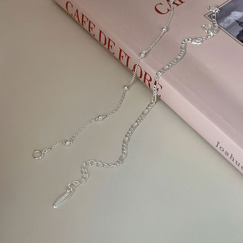 F廠-韓國韓版 明星同款百搭S925純銀十字間珠圓珠手鍊手飾「A170-171」25.05-1