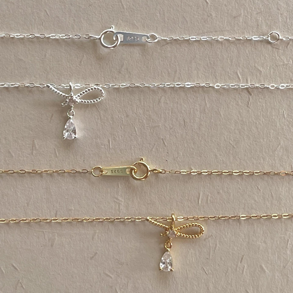 F廠-韓國韓版925純銀蝴蝶結鋯石項鍊氣質ins百搭小紅書項鍊「B1331」25.08-1