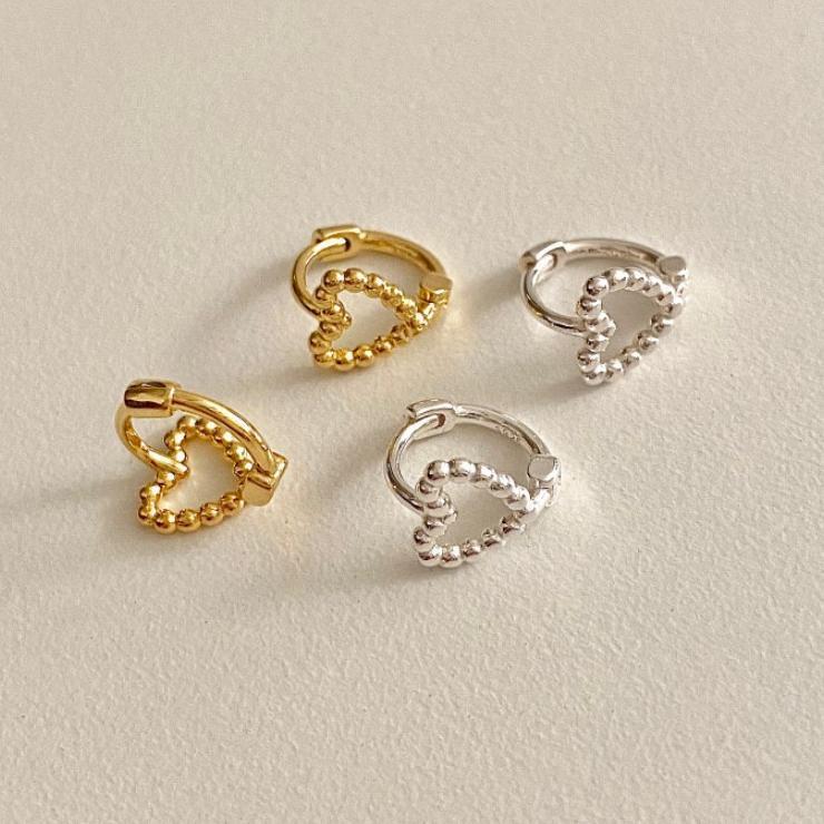 F廠-韓國韓版925純銀愛心耳釘 女簡約時尚ins風耳環耳飾「C950」25.08-3