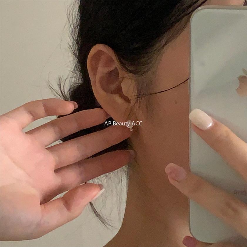 F廠-韓國韓版925純銀貓眼耳環耳扣簡約冷淡風氣質ins風耳飾「C1244」25.10-2