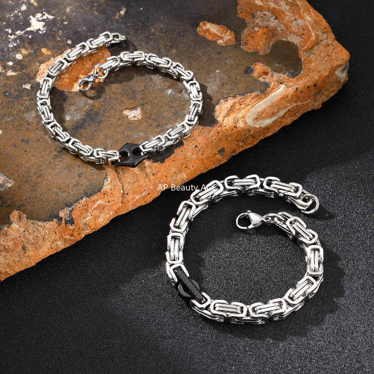 G廠-不鏽鋼單個日字配件拜佔庭鏈手鍊「BR-2701」25.10-5