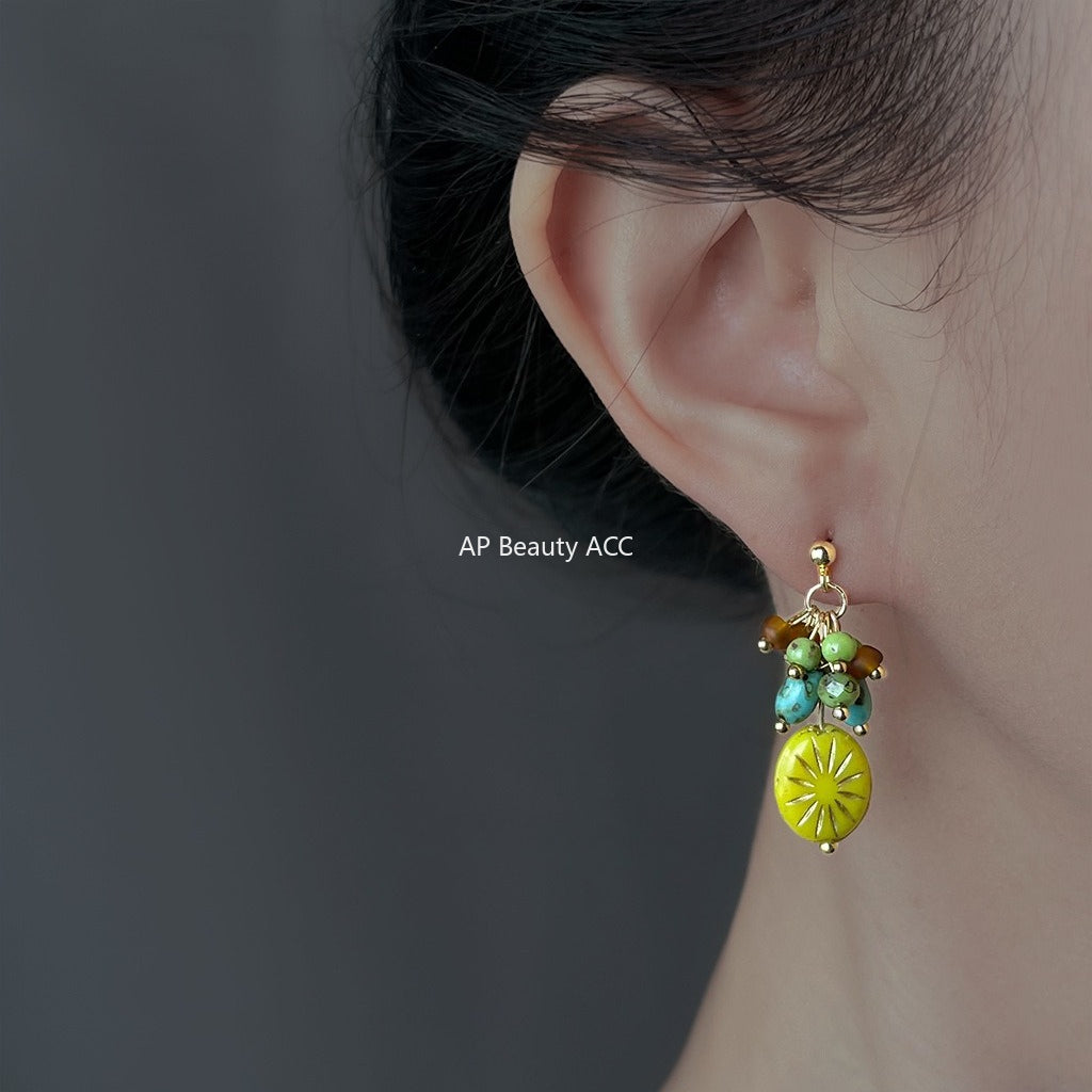 A廠-原創設計 琉璃流蘇秋冬熱賣暢銷新款耳飾耳環女「6859」25.10-1