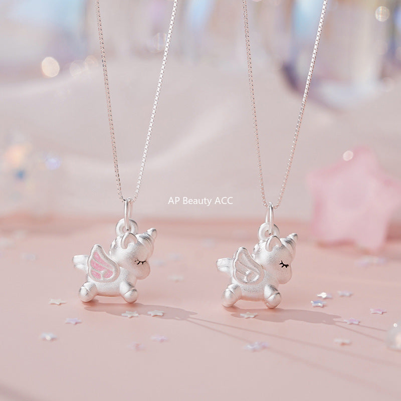 D廠-S999足銀獨角獸項鍊獨特設計感可愛韓風小清新溫柔鎖骨鏈「YC3892N」25.10-1