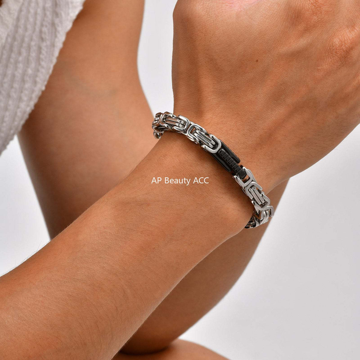 G廠-不鏽鋼單個日字配件拜佔庭鏈手鍊「BR-2701」25.10-5