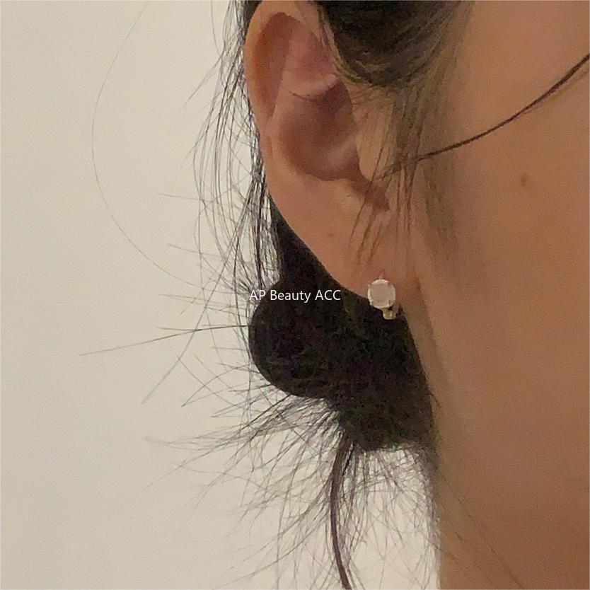 F廠-韓國韓版925純銀貓眼耳環耳扣簡約冷淡風氣質ins風耳飾「C1244」25.10-2