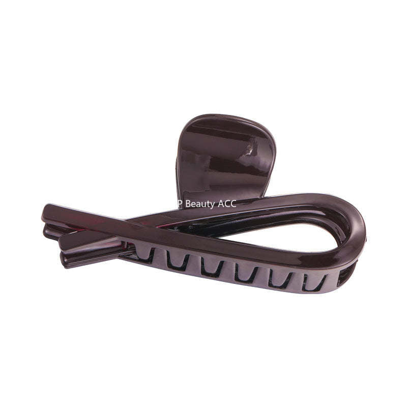 E廠-巧克力棕色蝴蝶結抓夾女2025新款高級感後腦勺髮夾盤髮鯊魚夾髮飾「27614」25.10-5