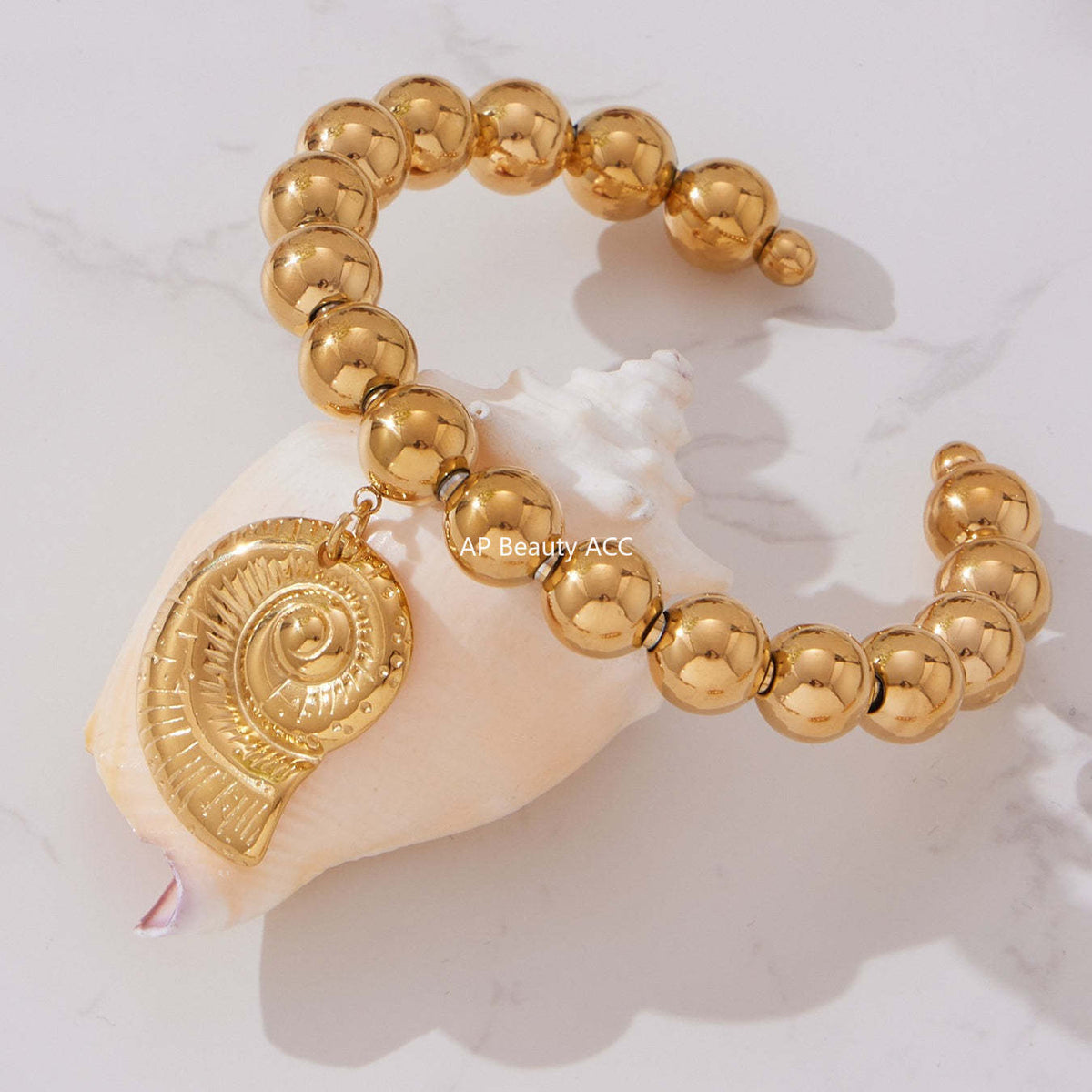 B廠-不鏽鋼空心歐美大愛心鋼珠手環鍍18k真金簡約時尚百搭手鐲「E701-E702」25.10-5