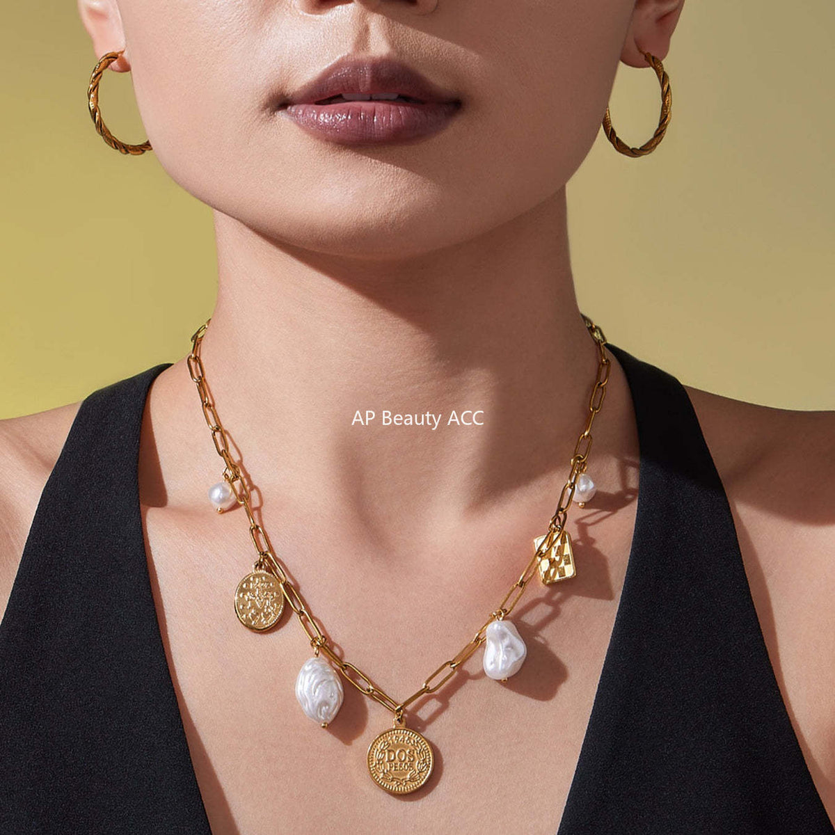 B廠-不鏽鋼異形膠珠圓牌女王DIY多配件珠寶扣手鍊項鍊飾品套裝「TXP456」25.10-5