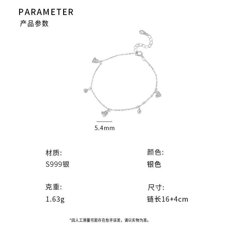 D廠-S999足銀簡約愛心圓珠手鍊精緻甜美疊戴韓風日常通勤手飾批發「YC4225SL_1」25.10-4