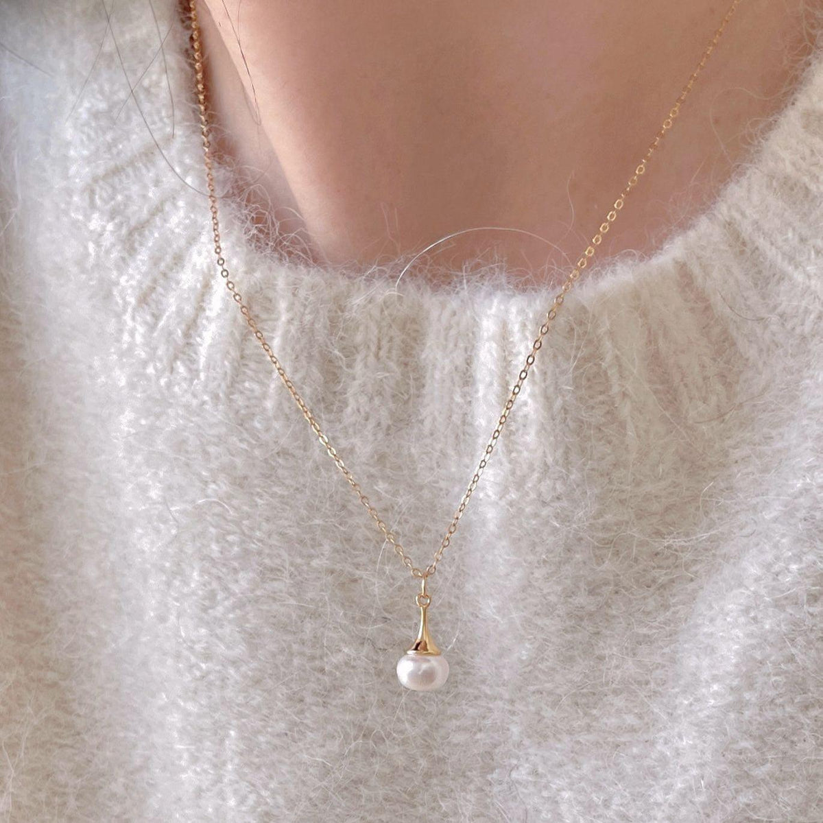 F廠-韓國韓版925純銀珍珠項鍊簡約氣質ins網紅小紅書項鍊「B1347」25.03-2