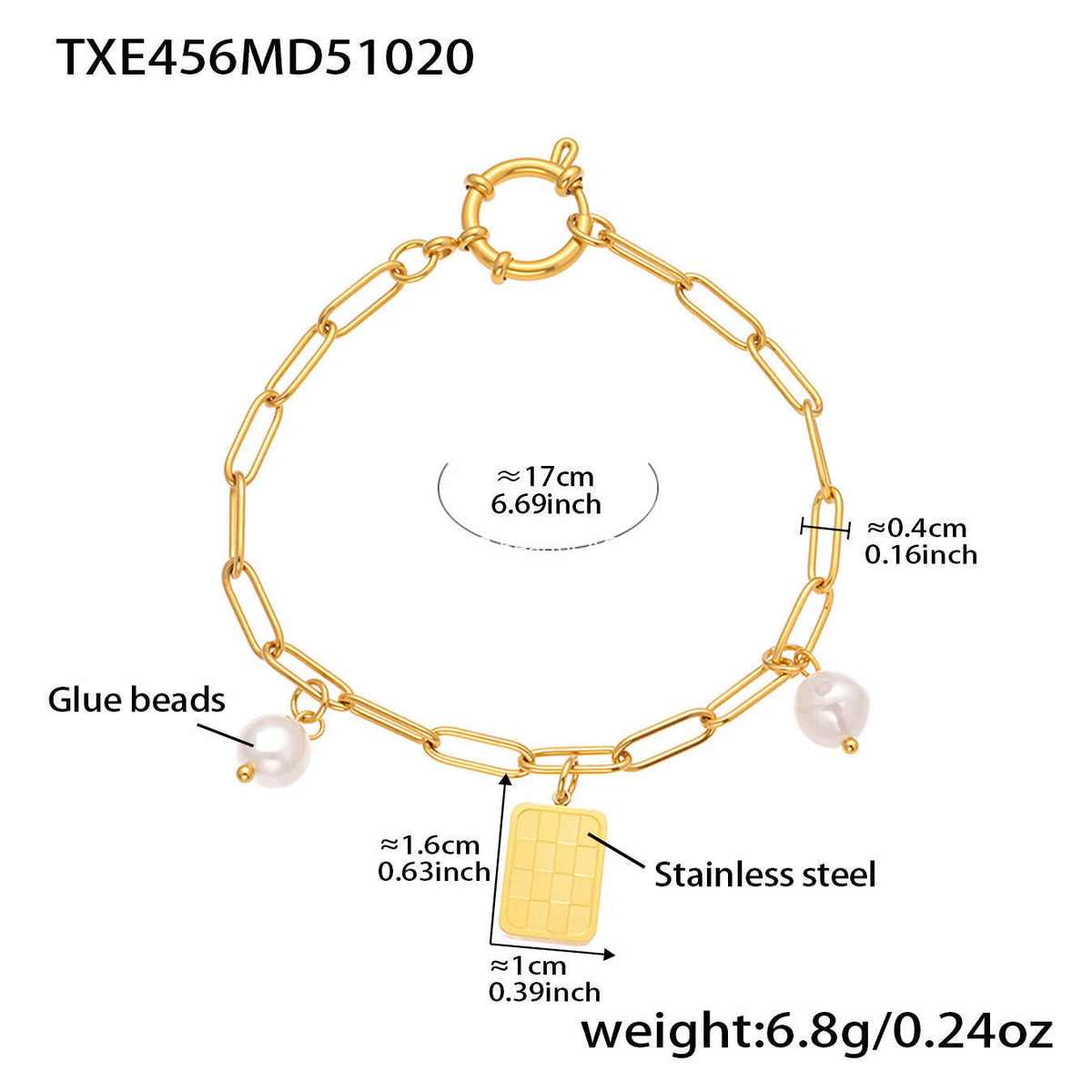 B廠-不鏽鋼異形膠珠圓牌女王DIY多配件珠寶扣手鍊項鍊飾品套裝「TXP456」25.10-5