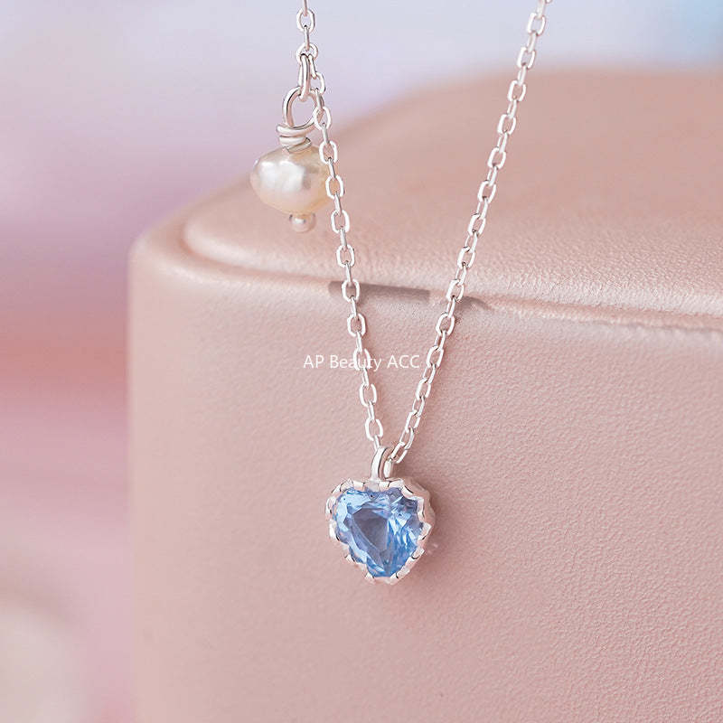 D廠-S925純銀甜美精緻愛心珍珠項鍊女輕奢清新小眾設計高級鎖骨鏈「YC2151N_1」25.10-1