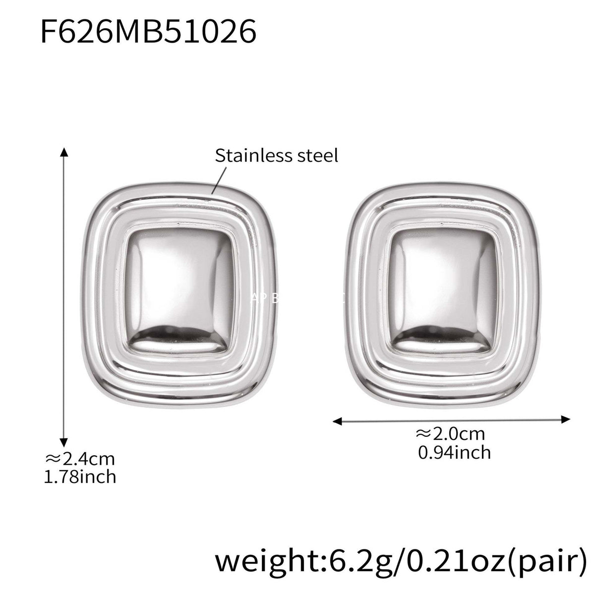 B廠-跨境新款不鏽鋼空心8子耳環ins小眾設計耳飾鍍18k金不掉色「F625-F626」25.10-5