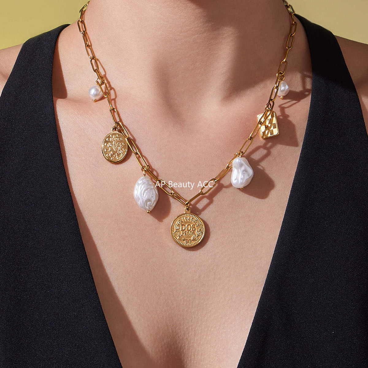 B廠-不鏽鋼異形膠珠圓牌女王DIY多配件珠寶扣手鍊項鍊飾品套裝「TXP456」25.10-5