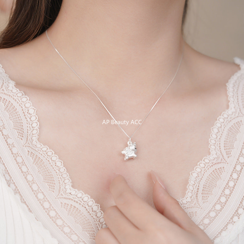 D廠-S999足銀獨角獸項鍊獨特設計感可愛韓風小清新溫柔鎖骨鏈「YC3892N」25.10-1