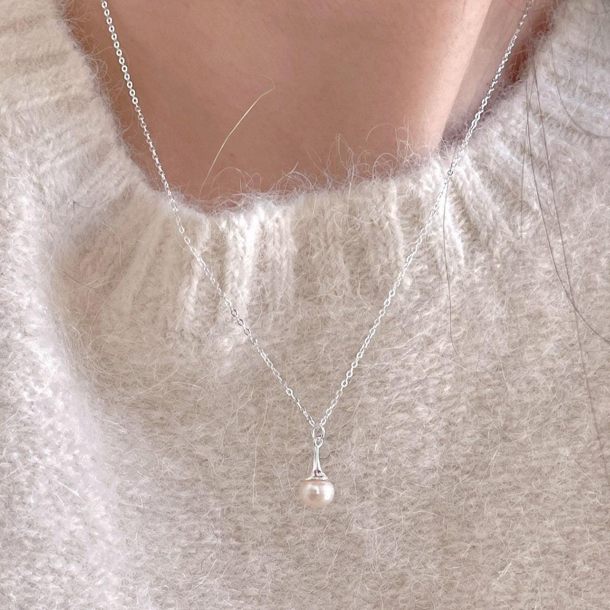 F廠-韓國韓版925純銀珍珠項鍊簡約氣質ins網紅小紅書項鍊「B1347」25.03-2