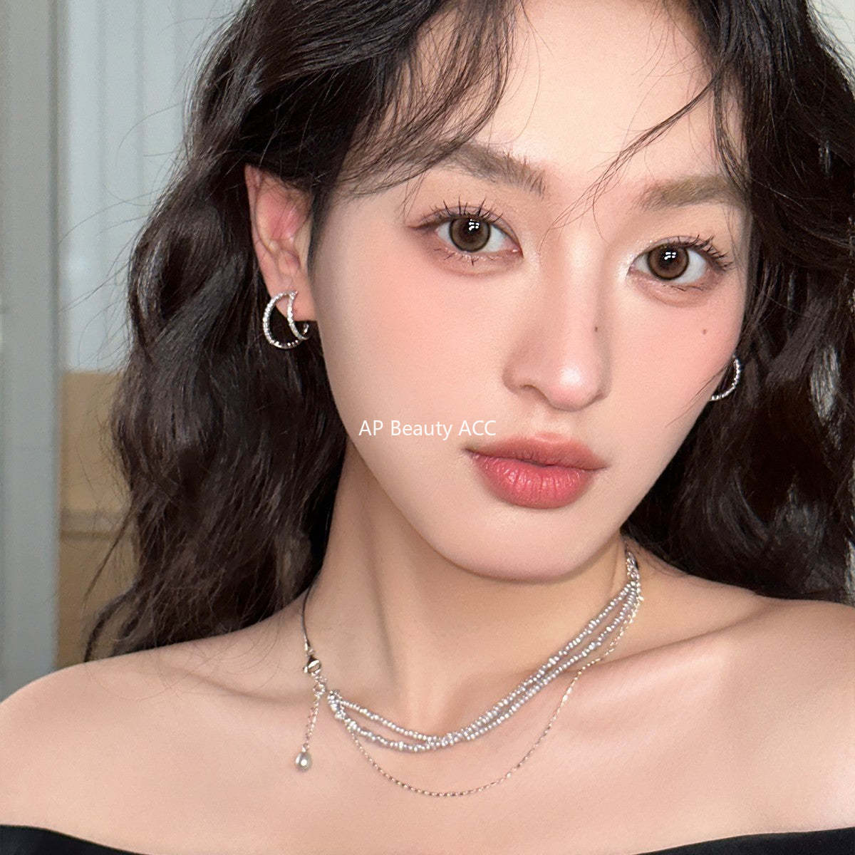 C廠-小眾設計冷淡風細閃鋯石銀針耳釘女高級感百搭疊戴風雙層秋冬耳飾「EH-4121」25.10-5