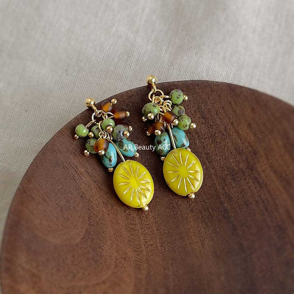 A廠-原創設計 琉璃流蘇秋冬熱賣暢銷新款耳飾耳環女「6859」25.10-1