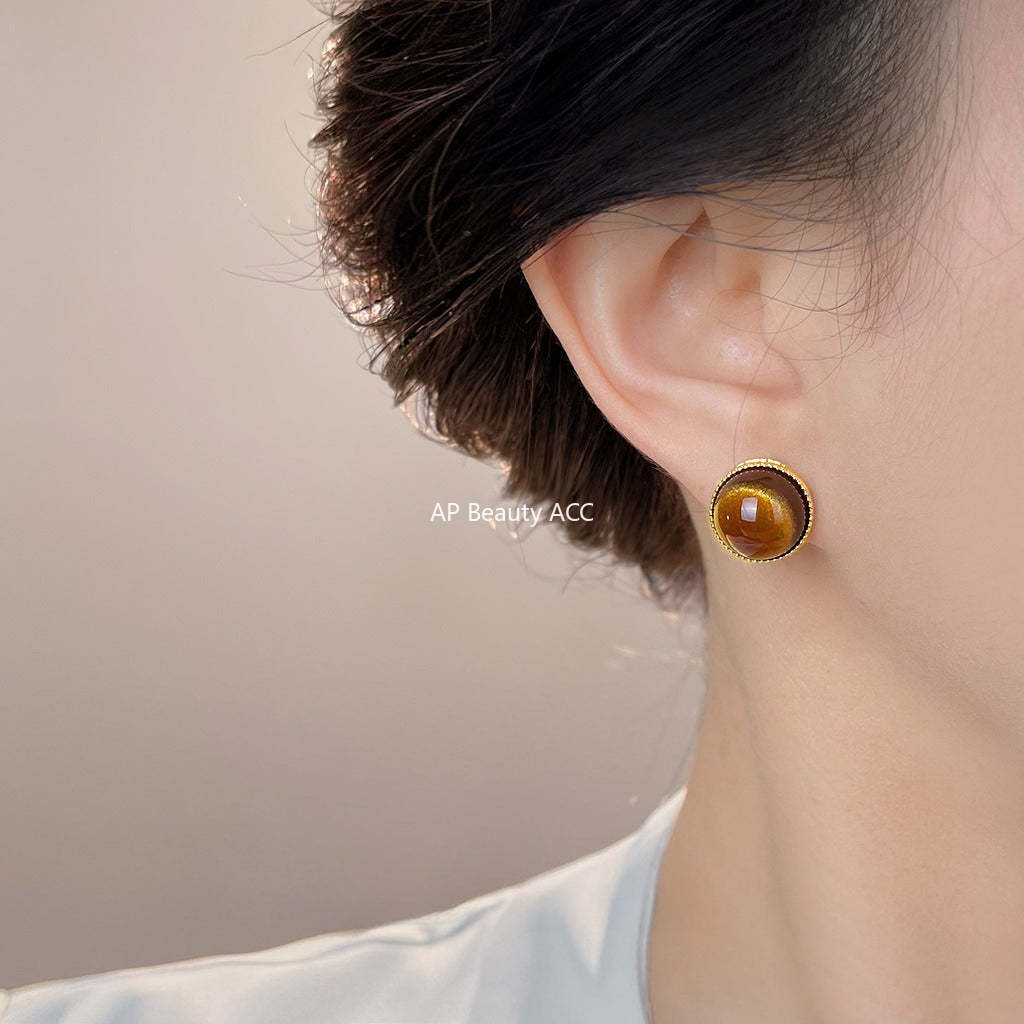 A廠-文藝復古時尚通勤圓形幾何簡約百搭新款銀針耳環氣質耳飾批發「6979」25.10-5