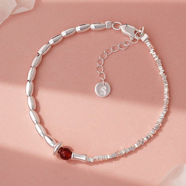 D廠-S925純銀瑪瑙碎銀子手鍊極簡風個性獨特高級感中式手飾批發「YC4706SL_1」25.10-2