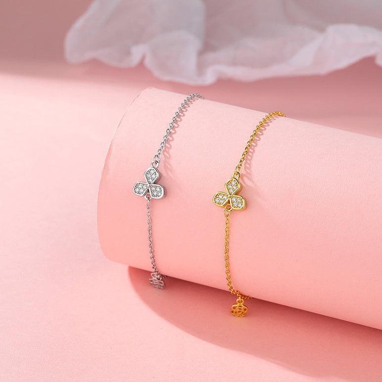 D廠-S925純銀簡約三葉草花朵珍珠腳鍊女小眾設計感夏季新款配飾「YC5319SL」24.04-3