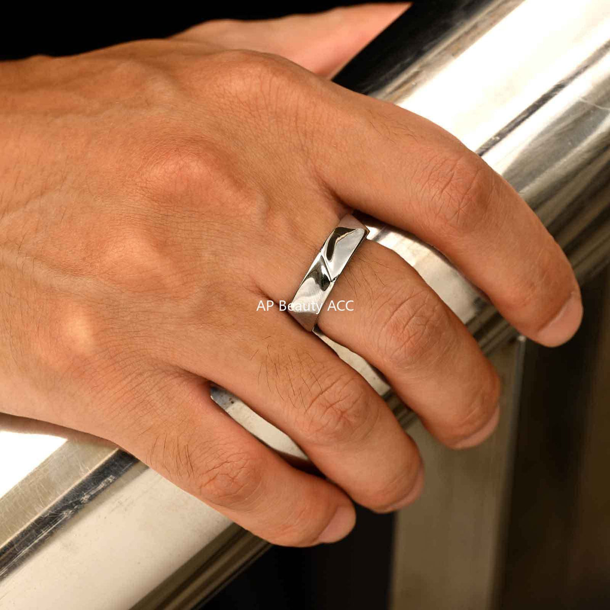 G廠-不鏽鋼男士小眾時尚個性簡約五邊形戒指黑色男士飾品「RC-915」25.10-5