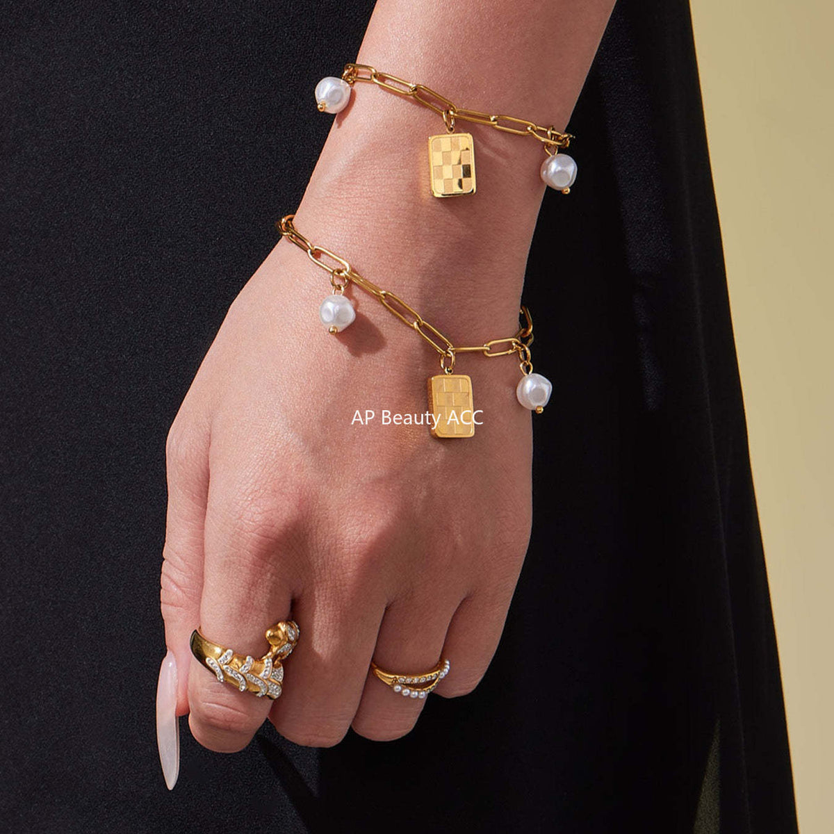 B廠-不鏽鋼異形膠珠圓牌女王DIY多配件珠寶扣手鍊項鍊飾品套裝「TXP456」25.10-5