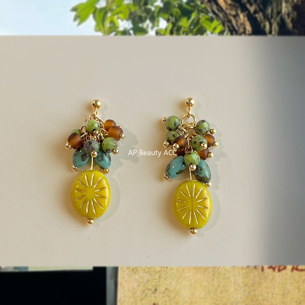 A廠-原創設計 琉璃流蘇秋冬熱賣暢銷新款耳飾耳環女「6859」25.10-1