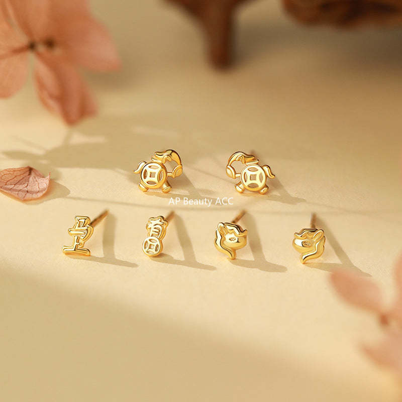 D廠-原創S999足銀萌馬搖財生肖馬輕奢耳環時尚本命年獨特耳飾批發「YC8536E_1 YC3961E_1 YC4060E_1」25.10-5