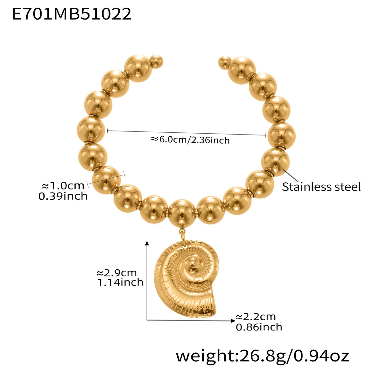 B廠-不鏽鋼空心歐美大愛心鋼珠手環鍍18k真金簡約時尚百搭手鐲「E701-E702」25.10-5