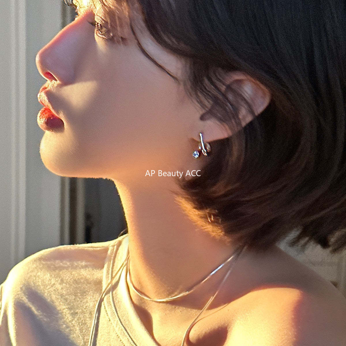 C廠-925銀針精緻曲線耳釘女輕奢小眾ins韓版鋯石耳環氣質通勤秋冬耳飾「EH-4049」25.10-5