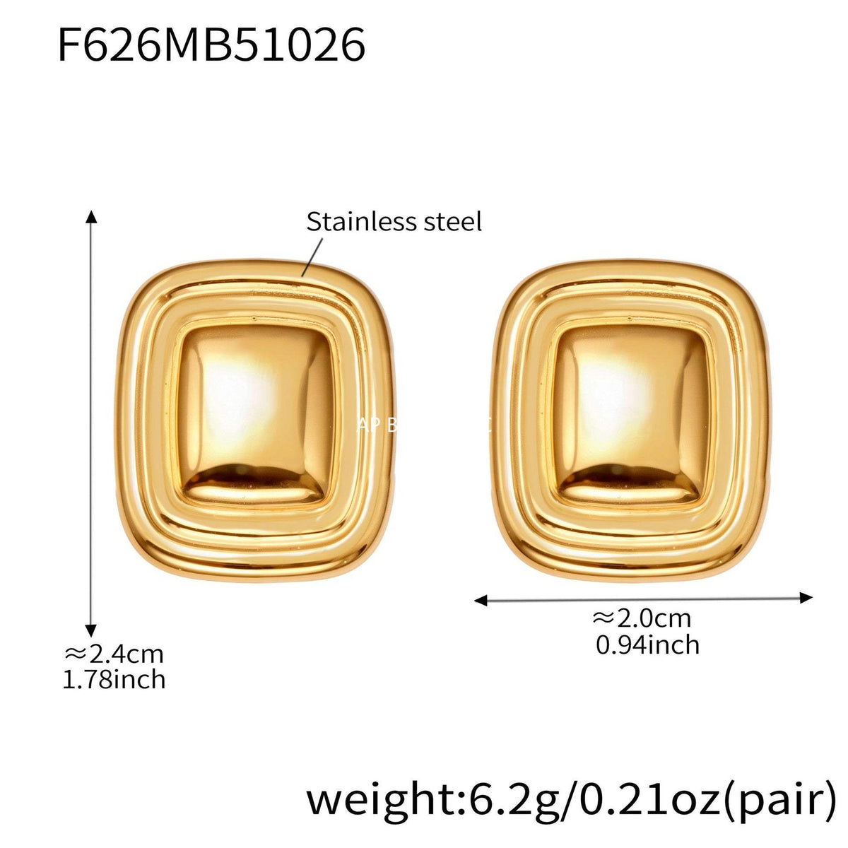 B廠-跨境新款不鏽鋼空心8子耳環ins小眾設計耳飾鍍18k金不掉色「F625-F626」25.10-5