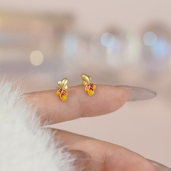 D廠-S999足銀雙錦鯉耳環好運上岸新中式吉祥個性小眾耳飾批發 「YC10072E」25.05-2