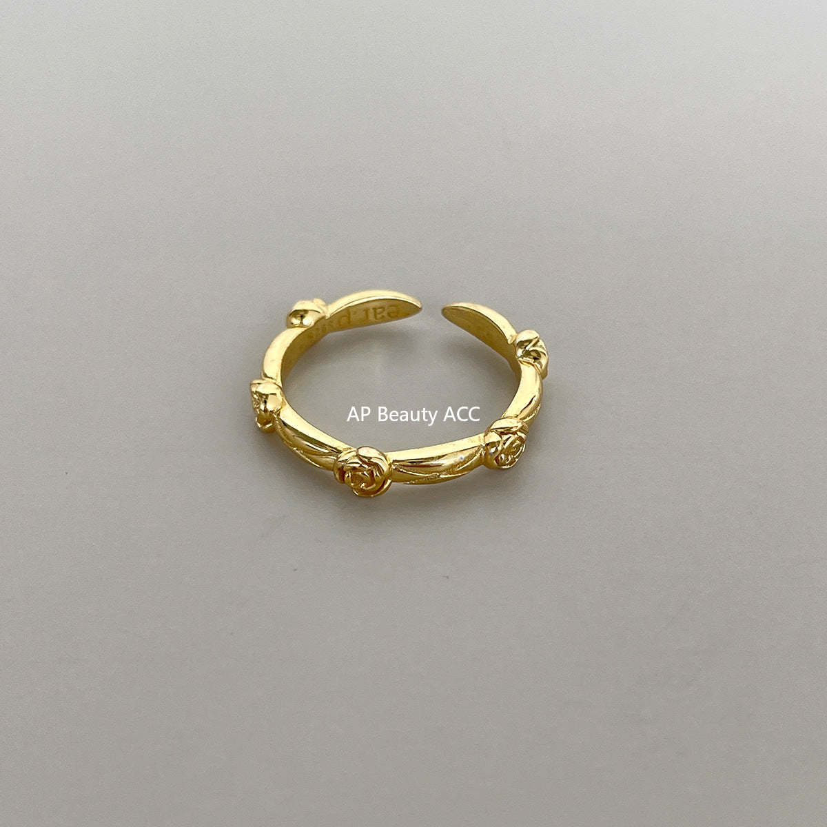 C廠-小眾高級感菱格紋純銀鋯石戒指輕奢冷淡風時尚氣質玫瑰花森系指環「JZ-0712」25.10-5