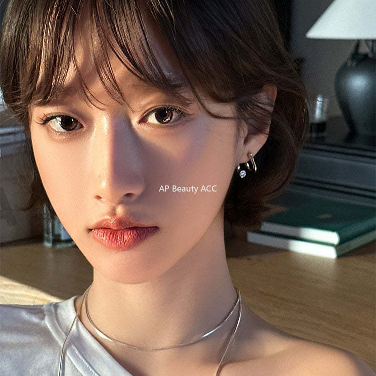 C廠-925銀針精緻曲線耳釘女輕奢小眾ins韓版鋯石耳環氣質通勤秋冬耳飾「EH-4049」25.10-5