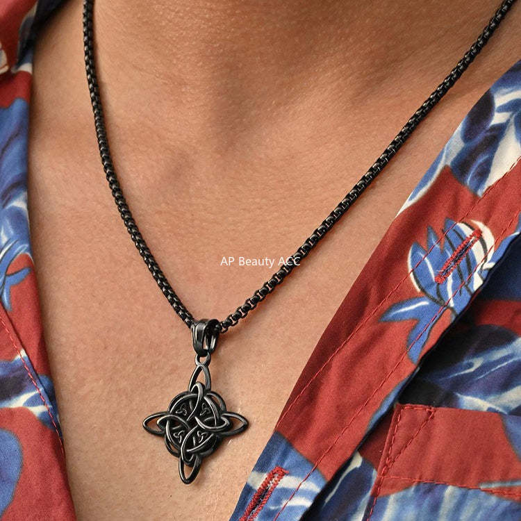 G廠-飾品男士INS 風不鏽鋼凱爾特結吊墜項鍊歐美跨境「PN-1945」25.10-5