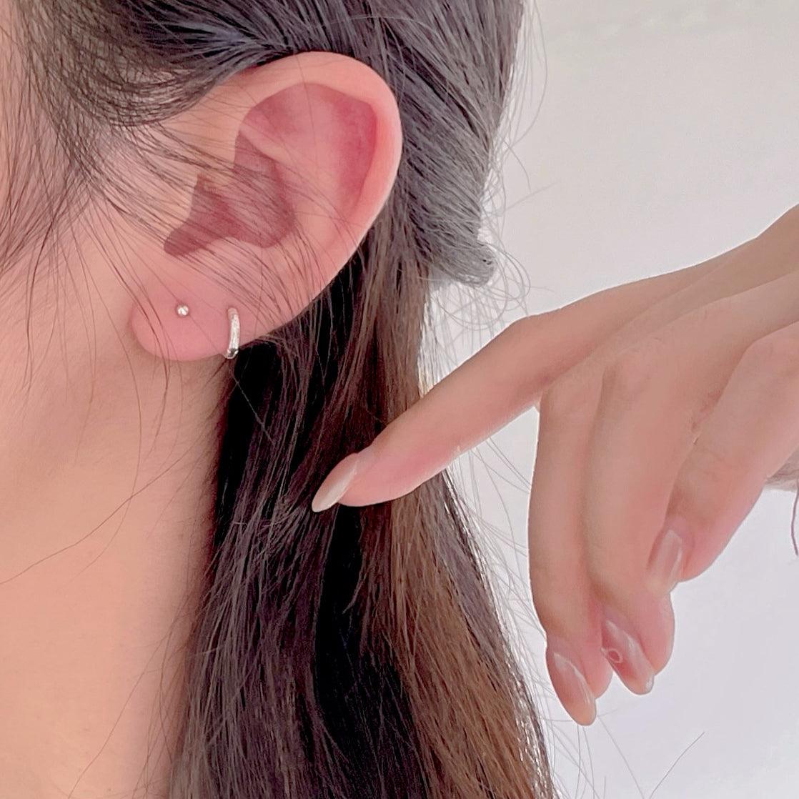 F廠-韓國韓版925純銀耳扣耳釘耳環簡約氣質百搭ins風耳飾「C1381」25.03-4