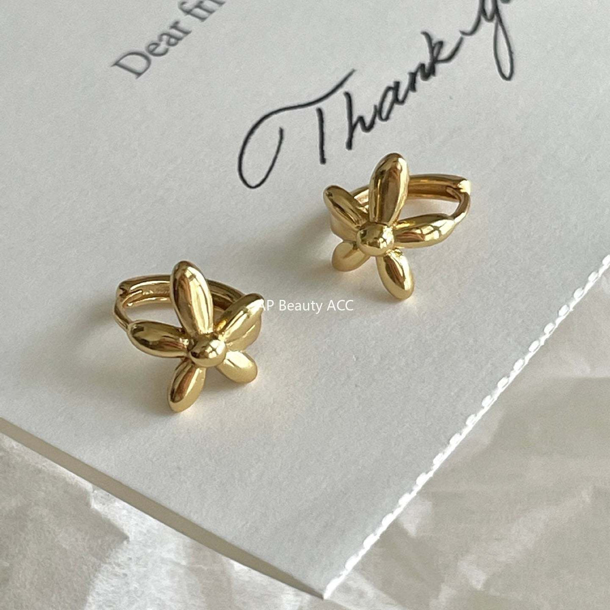 F廠-韓國韓版925純銀花朵耳扣耳環簡約氣質百搭ins風耳飾「C1413」25.11-3